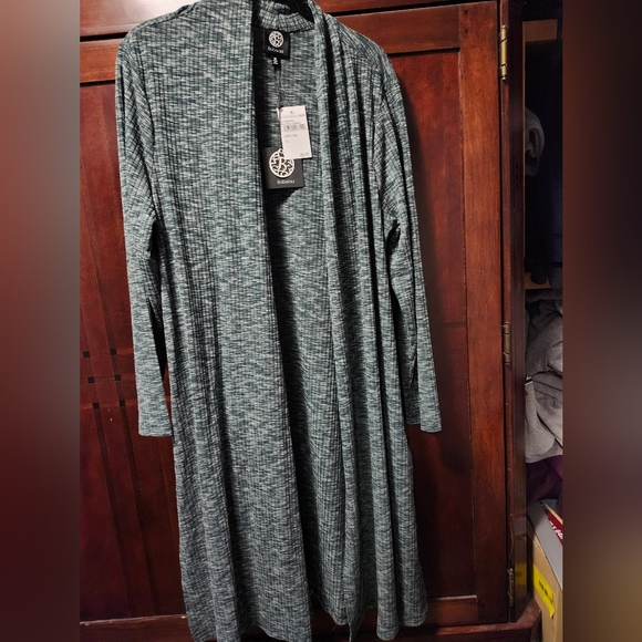 Bobeau Textured Green Women's Cardigan NWT - Picture 1 of 4